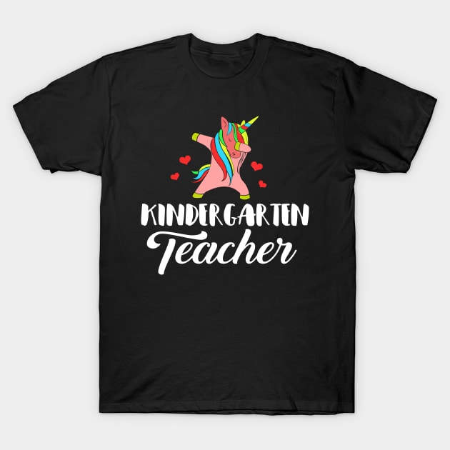 'Dabbing Unicorn' Cute Kindergarten Teacher Gift T-Shirt by ourwackyhome